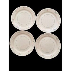 Corelle By Corning Calico Rose Floral Rim 4 Beige Bread Plates 7.25 inch USA